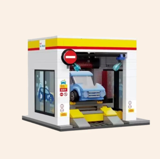 NEW Car Wash Building Blocks Set Model Adults MOC City Street Service Station