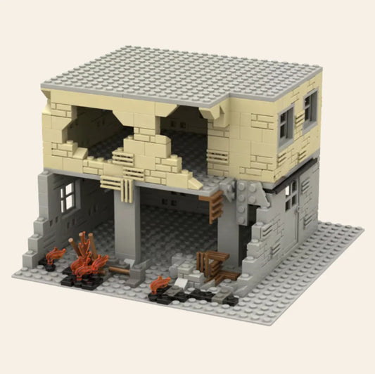 NEW Abandoned Ruins Military House Building Blocks Set Adults MOC War Diorama