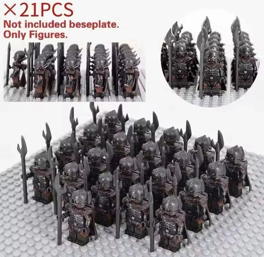 NEW Lot 21 Custom Lord of the Rings Uruk-hai Orc Army Minifigures w/ Spears