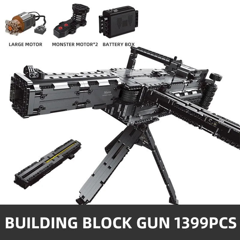 MOC Military Motorized Maxim Burst Gun Bricks Toys 14009