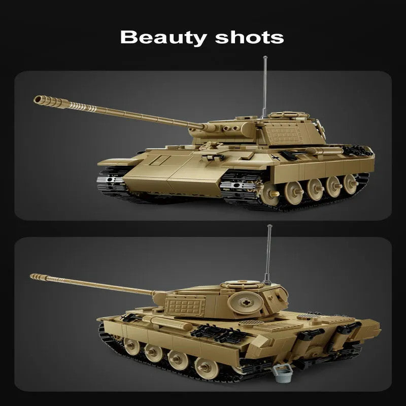Military WW2 RC Motorized Panther Tank Bricks Toy