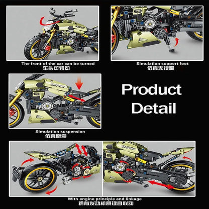 MOC Classic Motorcycle Ducati Diavel 1260 Bricks Toys T3035