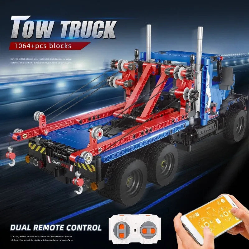 MOC 15020 Tech RC City Rescue Tow Service Truck Bricks Toy