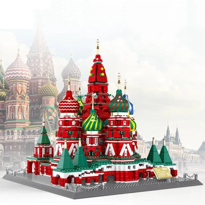 Architecture MOC Famous Saint Basil's Cathedral Bricks Toys
