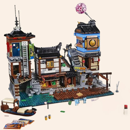 NEW 3553 PCS Ninja City Docks Unbranded Building Block Set Harbor Modular MOC