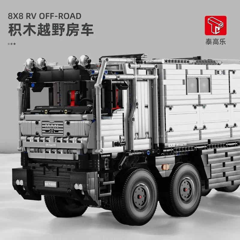 Motorized MOC RC Luxury Off-Road Heavy RV Truck Bricks Toy T4009