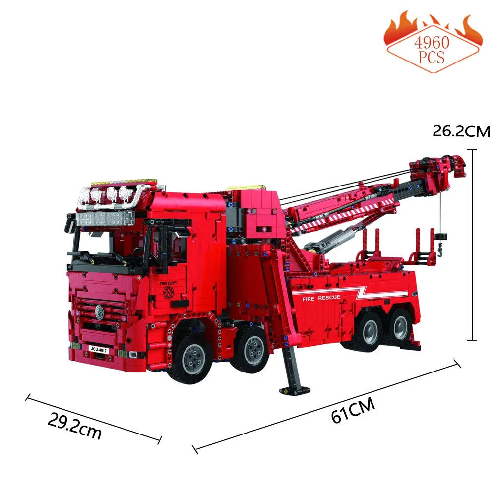 MOC Expert RC APP Rescue City Fire Truck Bricks Toys