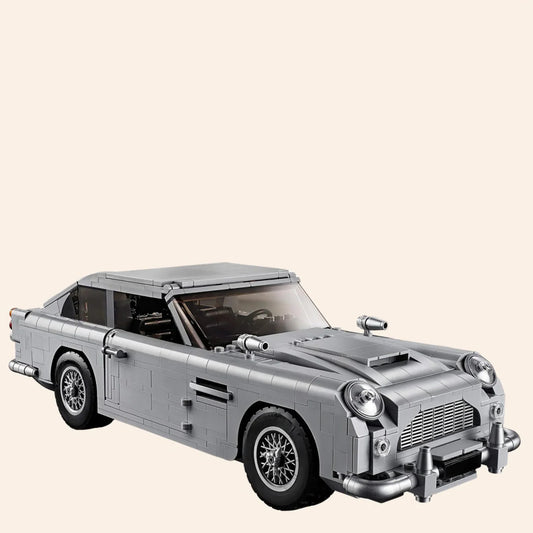 NEW Silver Sports Car Building Blocks Set Model Adults MOC Classic Spy Vehicle