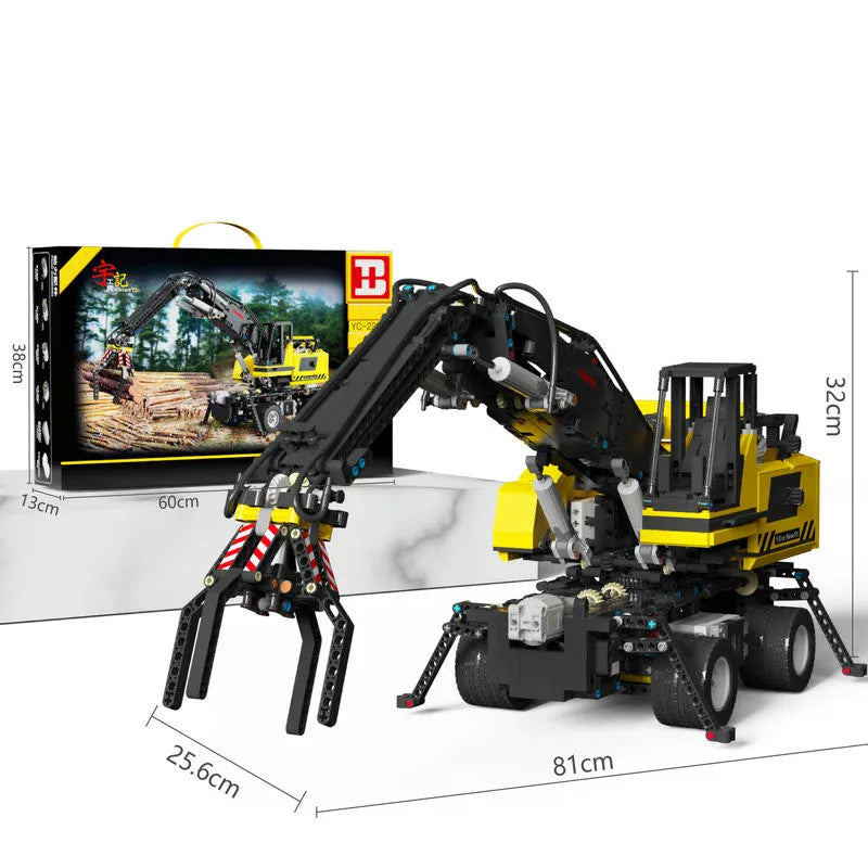Tech MOC RC APP Motorized Grabber Crane Truck Bricks Toy