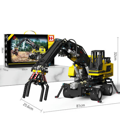 Tech MOC RC APP Motorized Grabber Crane Truck Bricks Toy
