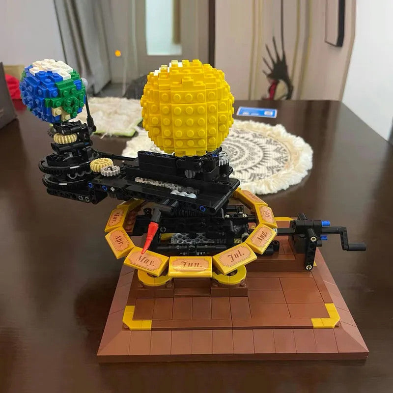 MOC The Solar System Earth Sun Clock Bricks Toys