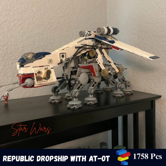 Republic Dropship with AT-OT Walker 1758 pcs Star Wars Building Bricks Toy Set