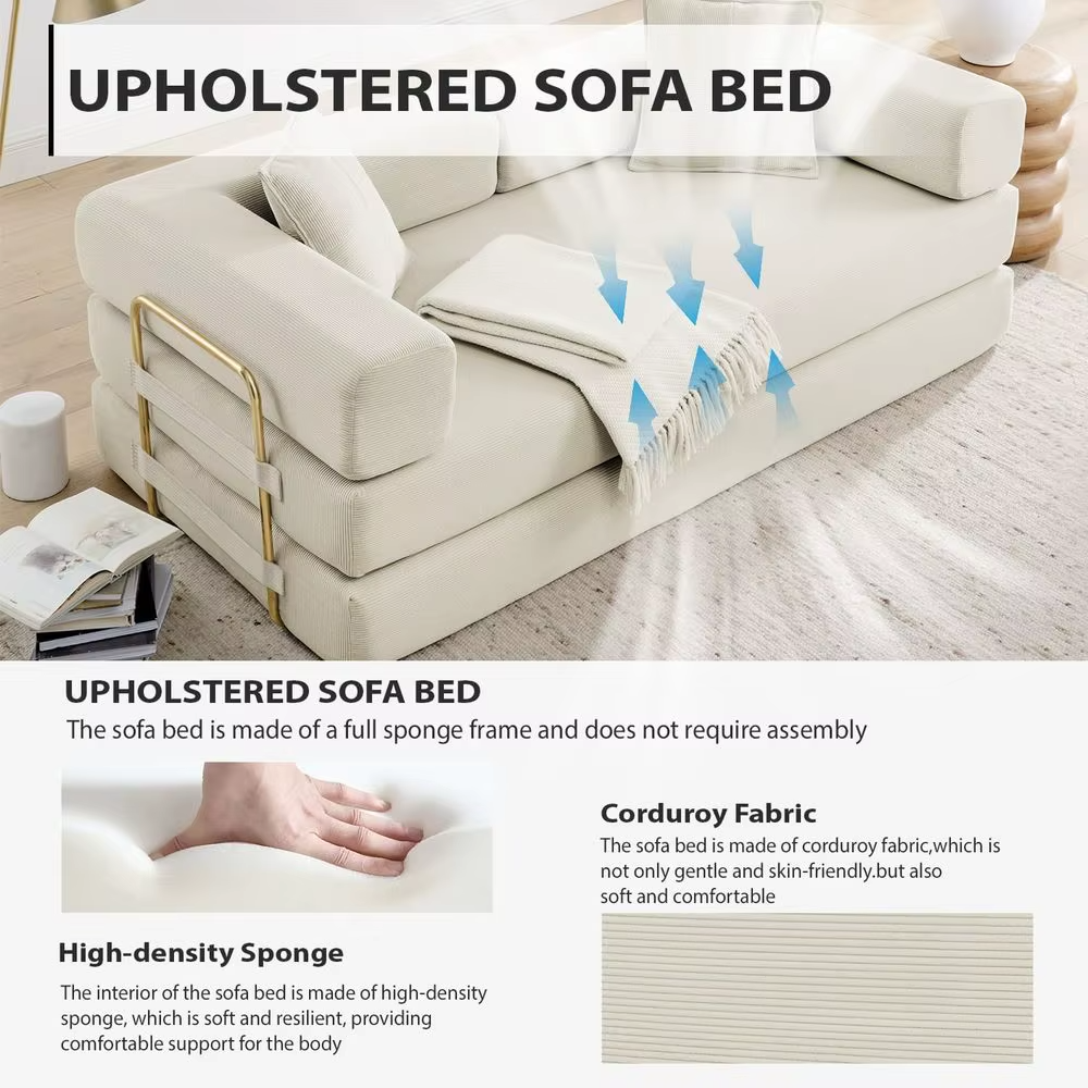 NEW COMFY Convertible Floor Sofa Sleeper Bed Foldable Mattress Lounge Loveseat