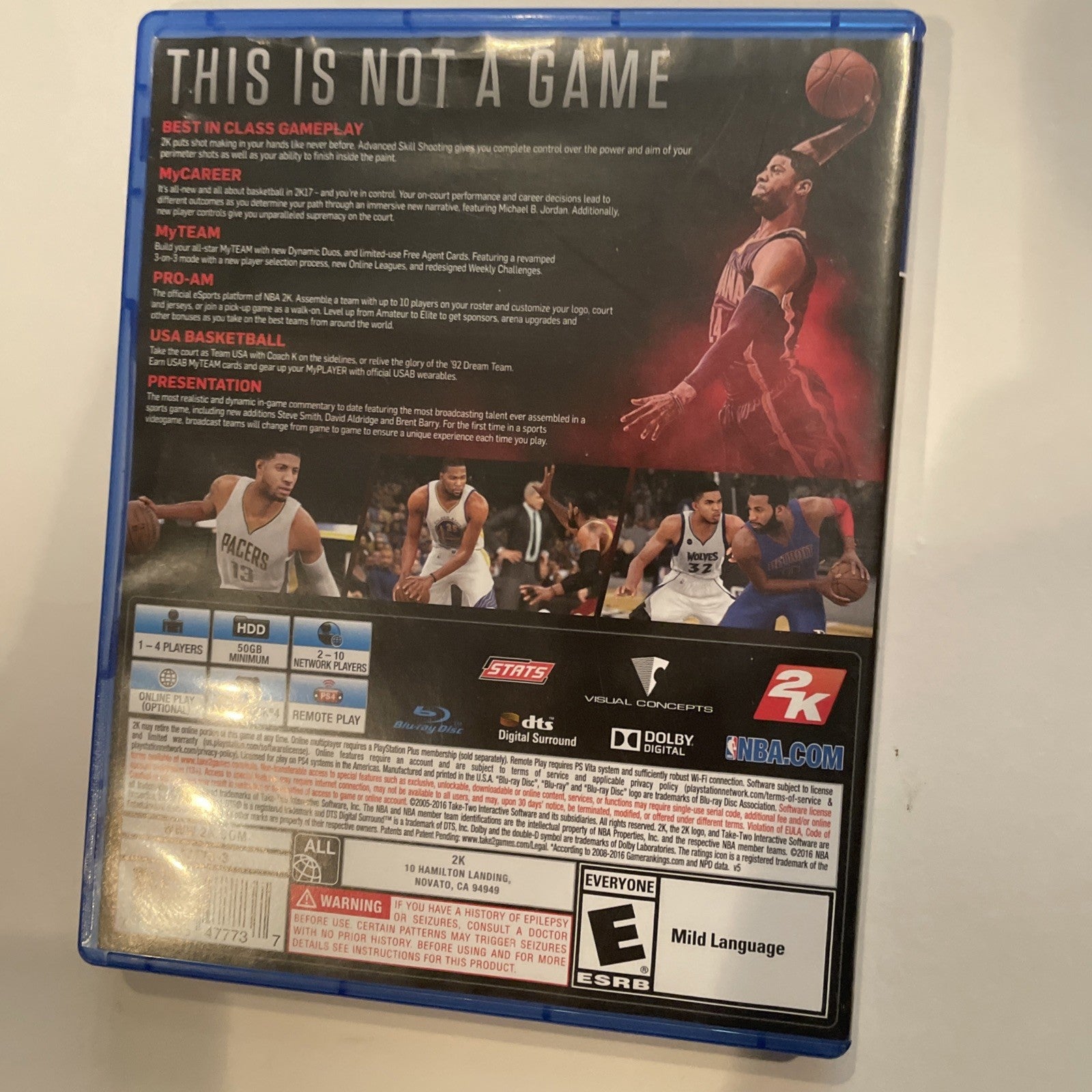 NBA 2K17 (PS4, 2016) - Great Condition With Manual