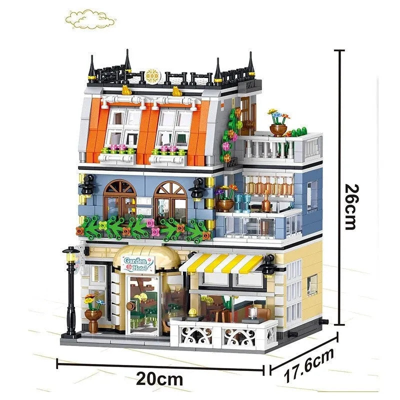 MOC Creator Expert City Garden Hotel Bricks Toy 0940