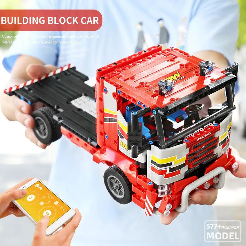 Tech MOC RC Motorized Transport Truck Bricks Toy 15003