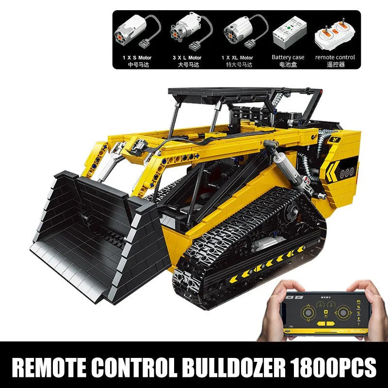MOC APP Motorized RC Skid Steer Loader Truck Bricks Toy