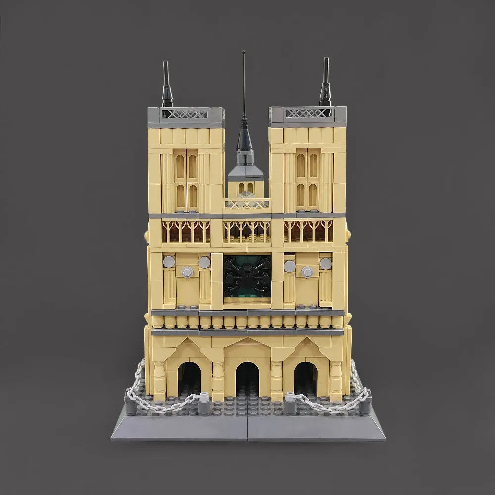 MOC Architecture Paris Notre Dame Cathedral Bricks Toy