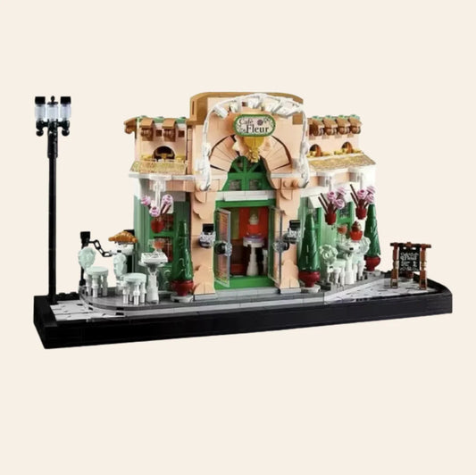 NEW French Cafe Street Building Blocks Set Model Kit Adults MOC Modular City