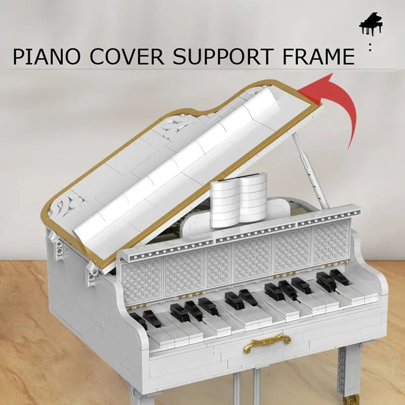 MOC Expert APP RC Dream White Piano Bricks Toys