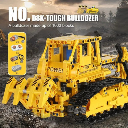 Tech MOC APP Bulldozer RC Caterpillar D8K Bricks Toy 17024