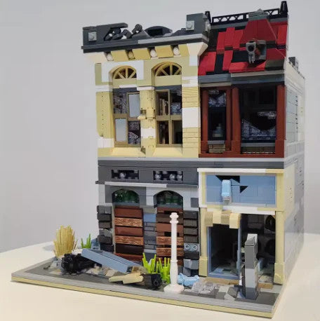 NEW Doomsday Bank Building Blocks Set Model Adults MOC Apocalypse Zombie Ruin