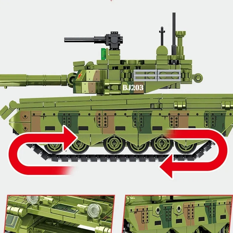 MOC Military WW2 TYPE 96 Main Battle Tank Bricks Toys