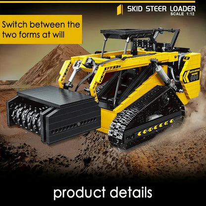 MOC APP Motorized RC Skid Steer Loader Truck Bricks Toy