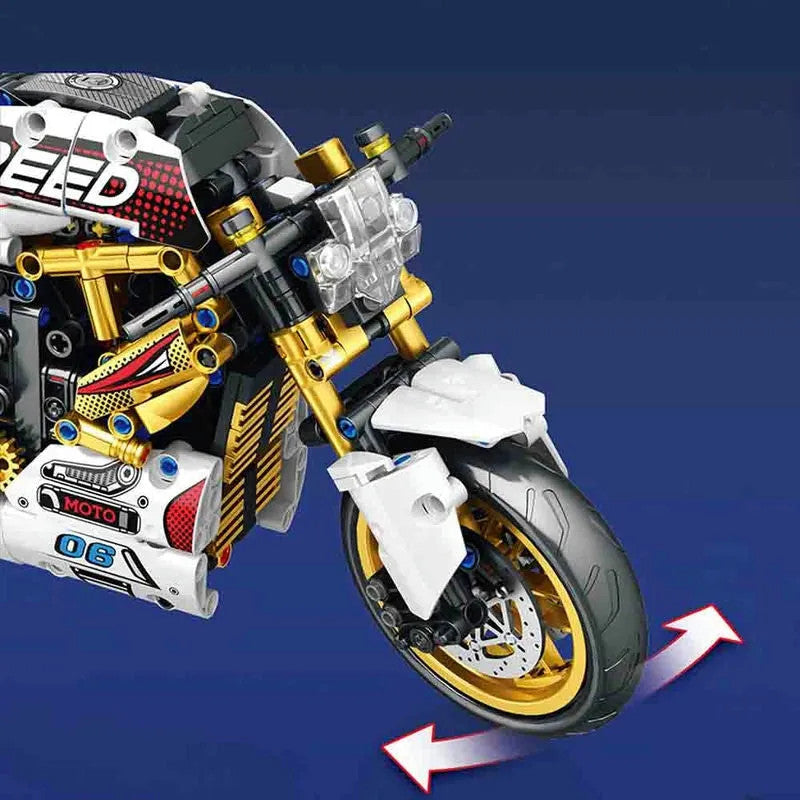 MOC Street Fighter Ducati V4S Motorcycle Bricks Toy 82006