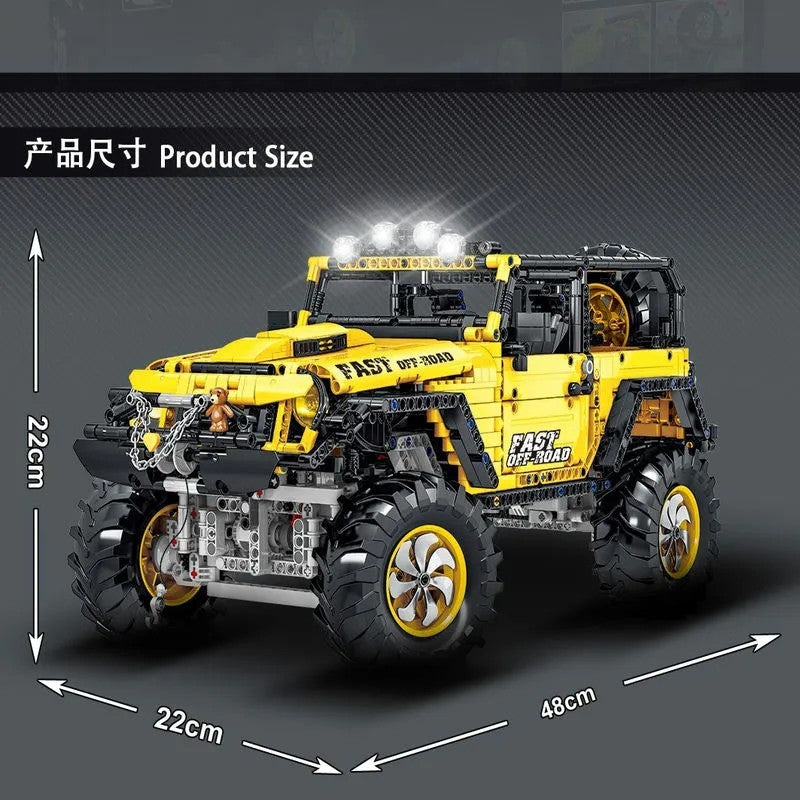 MOC Off-Road AWD Jeep Rubicon Mountain Car Bricks Toys