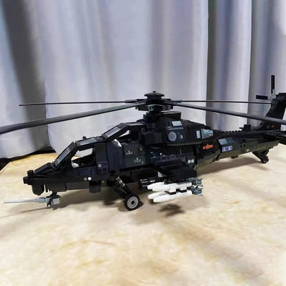 MOC Military WZ-10 Gunship Attack Helicopter Bricks Toy