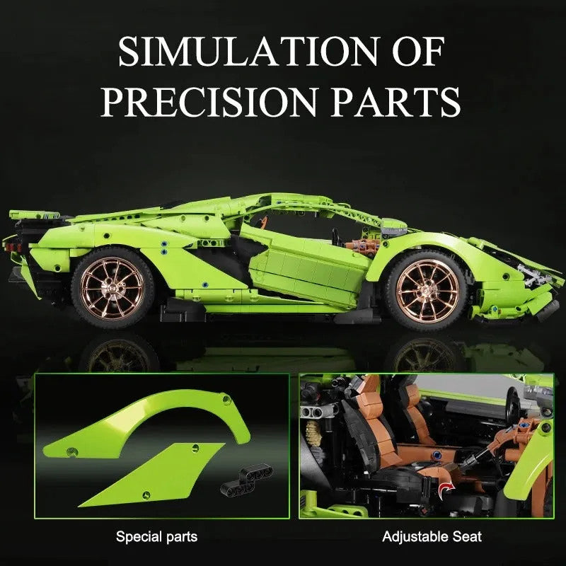 MOC APP RC Lamborghini Hyper Racing Car Bricks Toys 13057