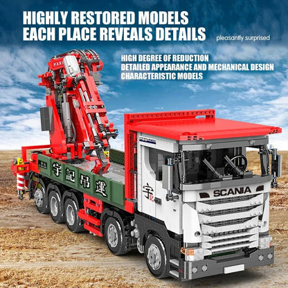 MOC APP Motorized Scania Crane Lorry RC Truck Bricks Toys