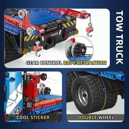 MOC 15020 Tech RC City Rescue Tow Service Truck Bricks Toy