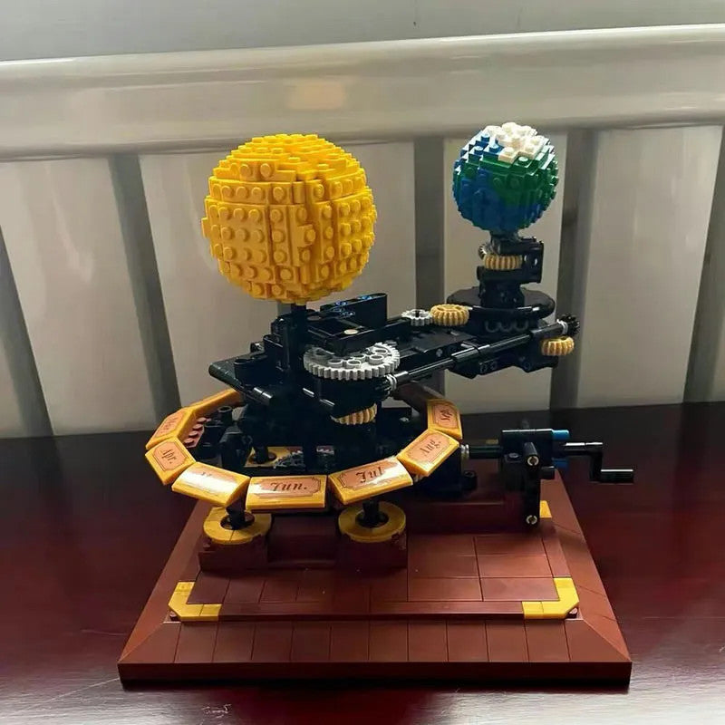 MOC The Solar System Earth Sun Clock Bricks Toys