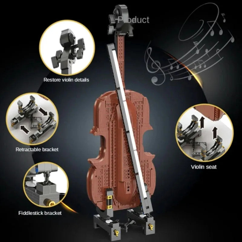 Tech MOC Expert APP RC Motorized Dream Violin Bricks Toy