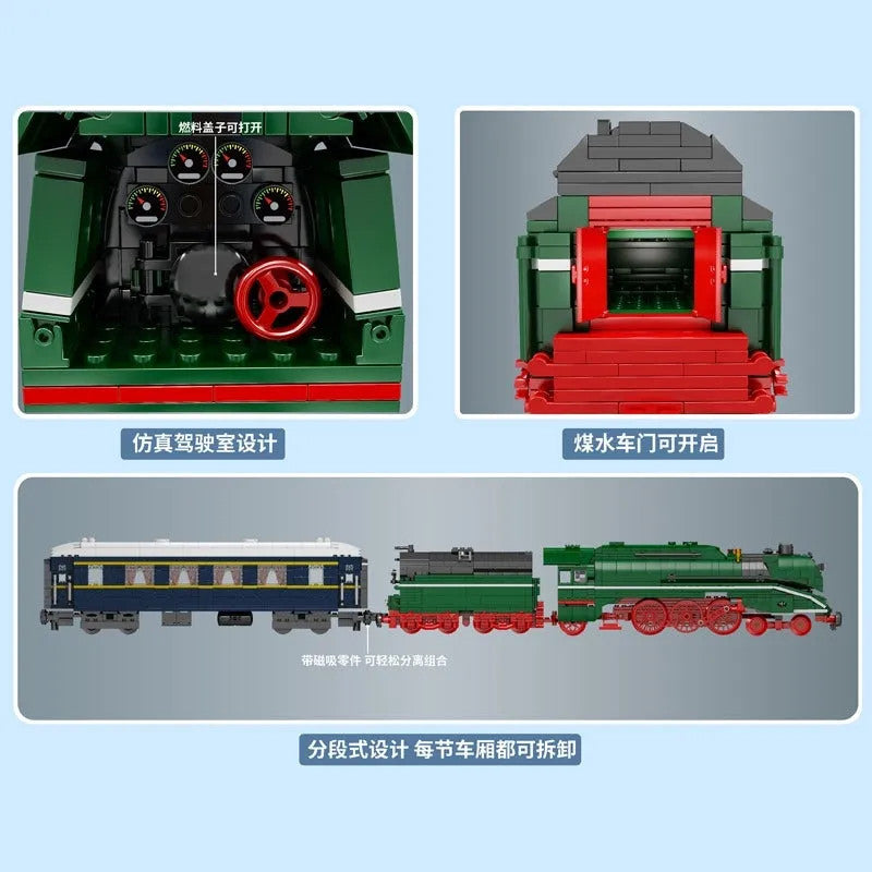 MOC APP Motorized RC BR18 201 German Express Train Bricks Toy
