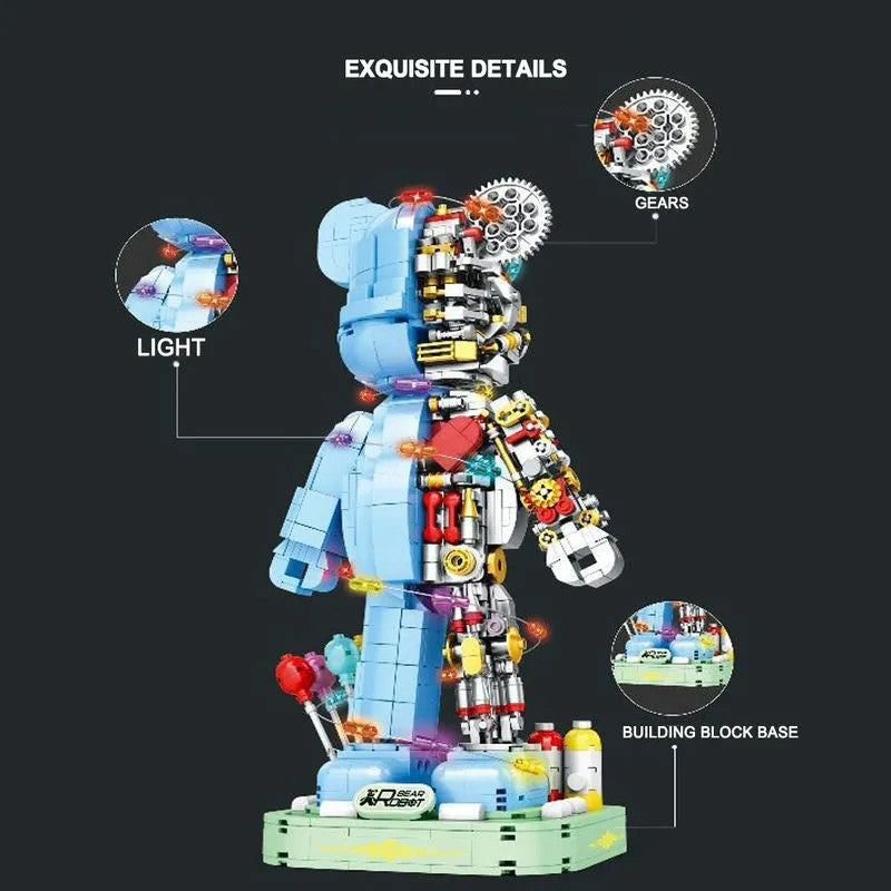 MOC Violent Half Bear Mechanical Robot Bricks Toy 6302