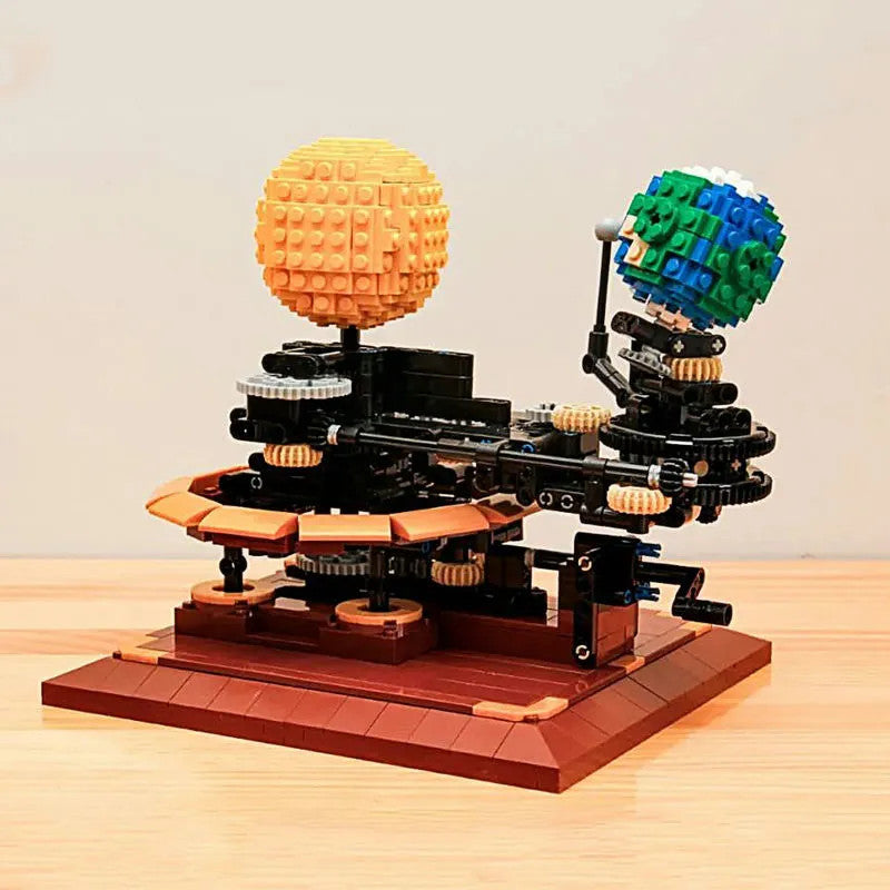 MOC The Solar System Earth Sun Clock Bricks Toys