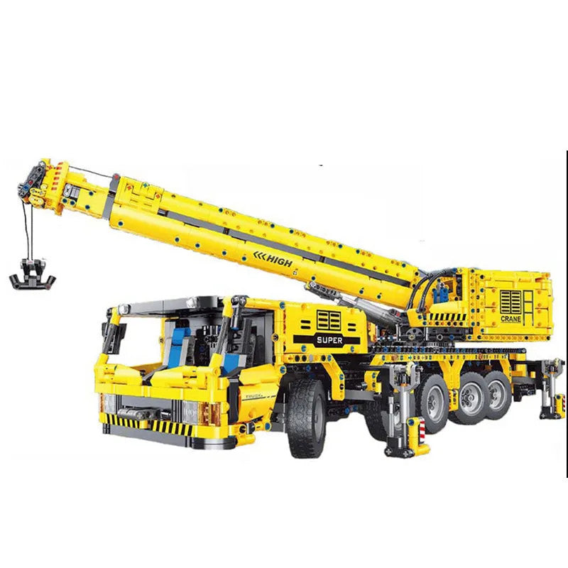 MOC RC Motorized Heavy Lift Crane Truck Bricks Toy T4004