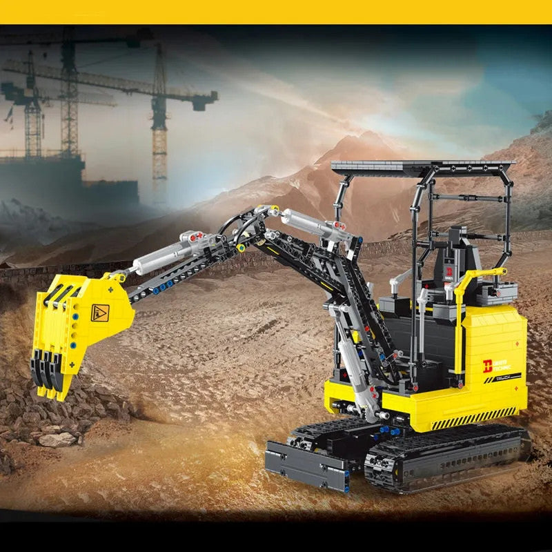 MOC APP Motorized RC Mini Excavator Truck Bricks Toys