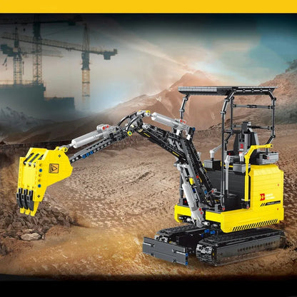 MOC APP Motorized RC Mini Excavator Truck Bricks Toys