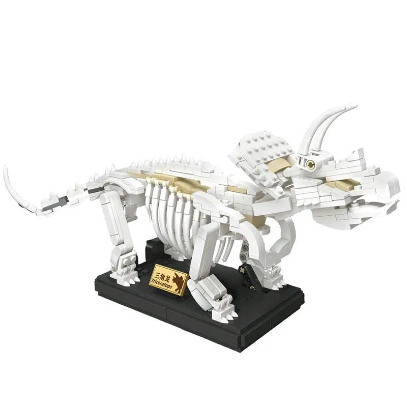 MOC Creative Idea Dinosaur World Triceratops Fossil Bricks Toy
