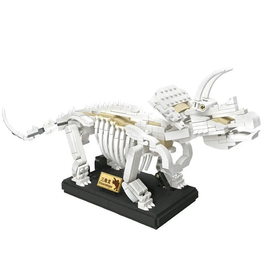 MOC Creative Idea Dinosaur World Triceratops Fossil Bricks Toy