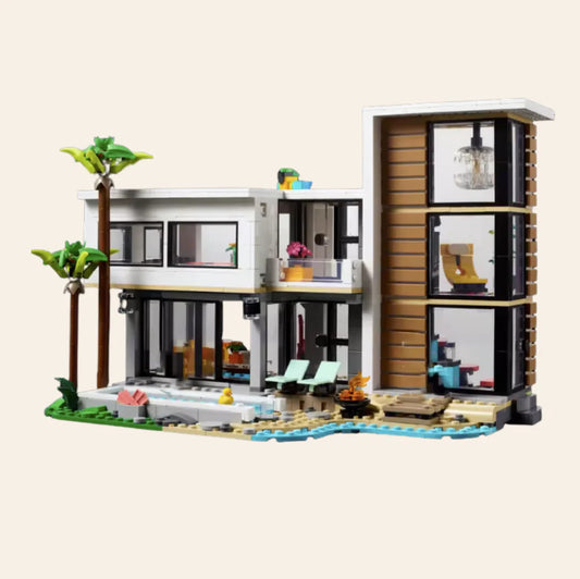 NEW Modern Mansion Building Blocks Set Model Adults MOC Luxury House Villa