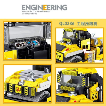 City Mini Road Roller Truck Technic Bricks Kids Toys