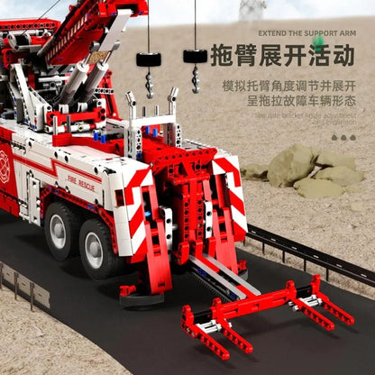 MOC RC APP Heavy Fire Rescue Truck Bricks Toys