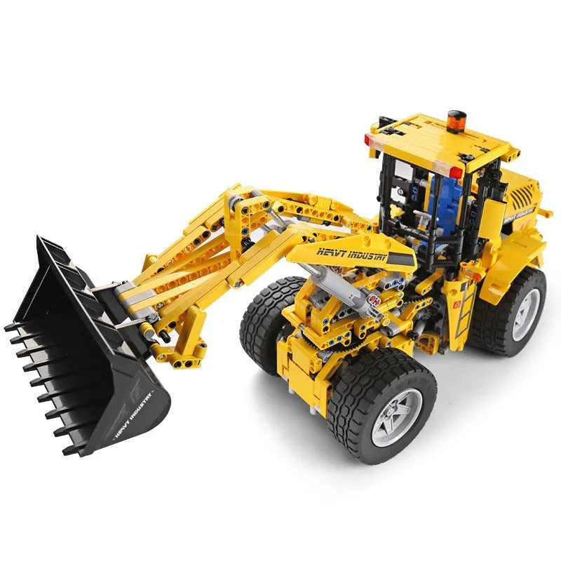 MOC RC Motorized Wheel Front Loader Bulldozer Bricks Toy