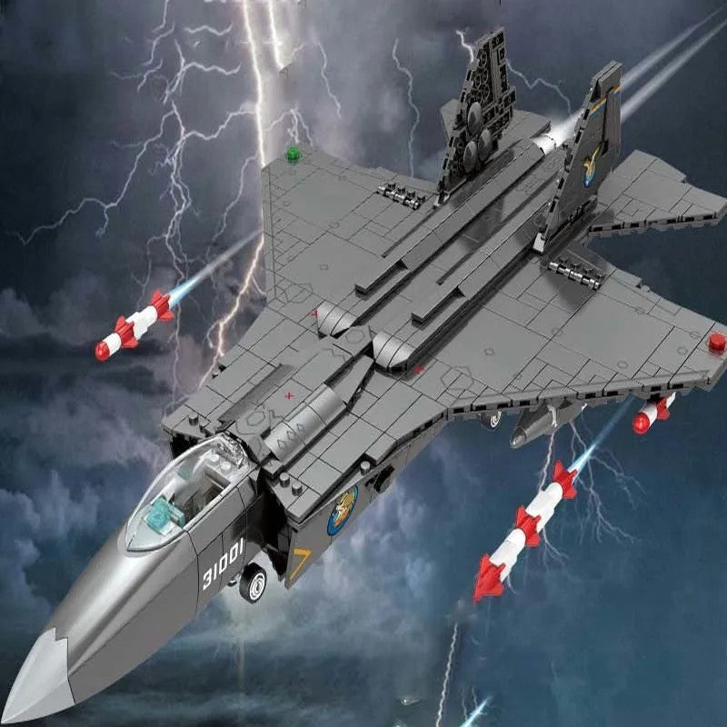 Military MOC FC-31 Fighter Aircraft Jet Bricks Toy