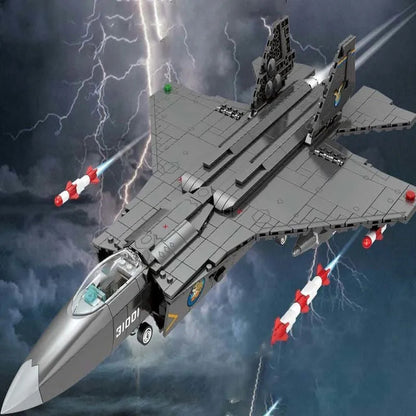Military MOC FC-31 Fighter Aircraft Jet Bricks Toy
